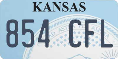 KS license plate 854CFL