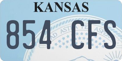 KS license plate 854CFS