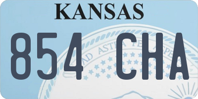 KS license plate 854CHA