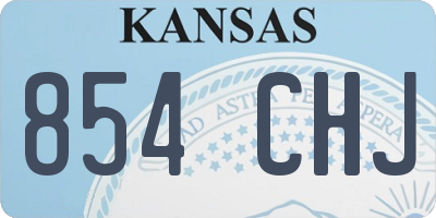 KS license plate 854CHJ