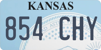 KS license plate 854CHY
