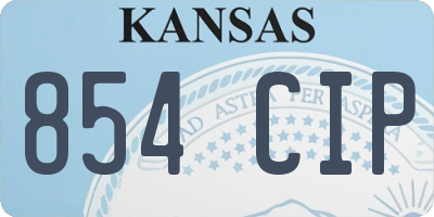 KS license plate 854CIP
