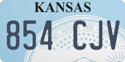 KS license plate 854CJV
