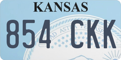 KS license plate 854CKK