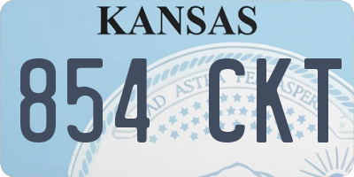 KS license plate 854CKT