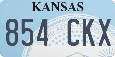 KS license plate 854CKX