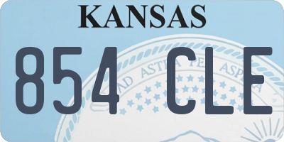 KS license plate 854CLE