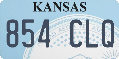 KS license plate 854CLQ