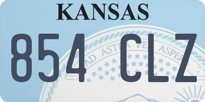 KS license plate 854CLZ