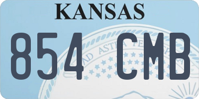 KS license plate 854CMB