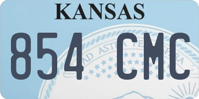 KS license plate 854CMC