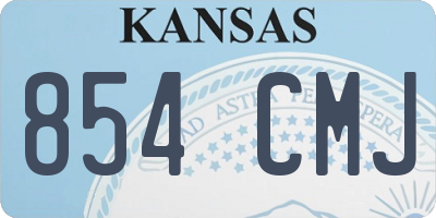 KS license plate 854CMJ