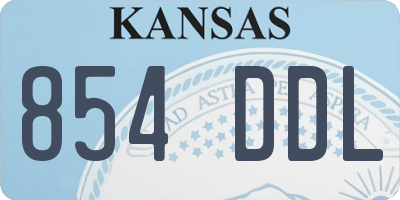 KS license plate 854DDL