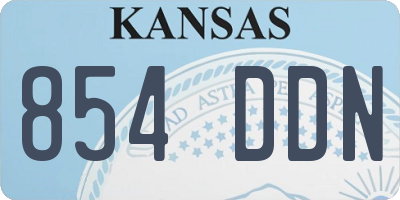 KS license plate 854DDN