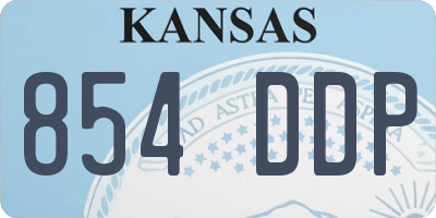 KS license plate 854DDP