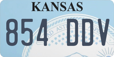 KS license plate 854DDV
