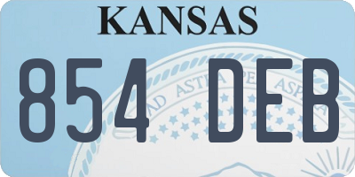 KS license plate 854DEB