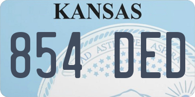 KS license plate 854DED