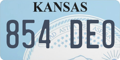 KS license plate 854DEO