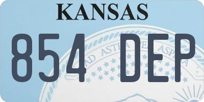 KS license plate 854DEP