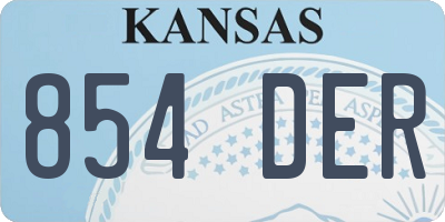 KS license plate 854DER