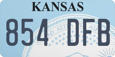 KS license plate 854DFB