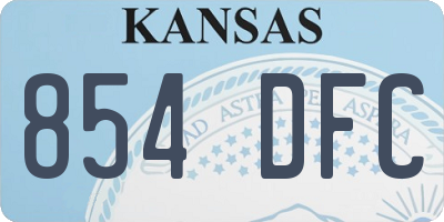 KS license plate 854DFC
