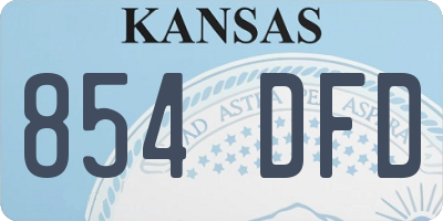 KS license plate 854DFD