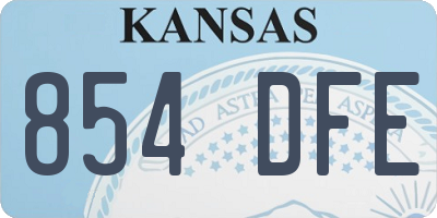 KS license plate 854DFE