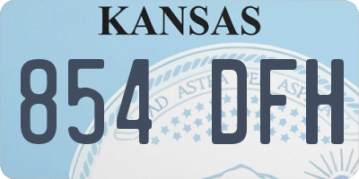 KS license plate 854DFH