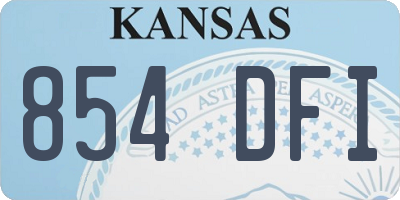 KS license plate 854DFI