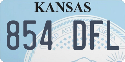 KS license plate 854DFL