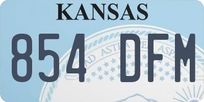 KS license plate 854DFM