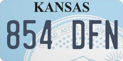 KS license plate 854DFN