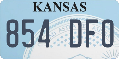 KS license plate 854DFO