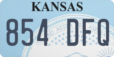 KS license plate 854DFQ