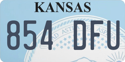 KS license plate 854DFU