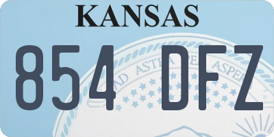 KS license plate 854DFZ