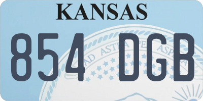 KS license plate 854DGB