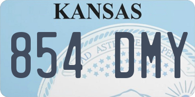 KS license plate 854DMY
