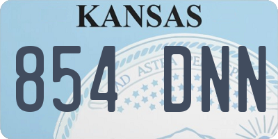 KS license plate 854DNN