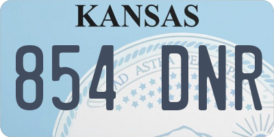 KS license plate 854DNR