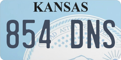 KS license plate 854DNS