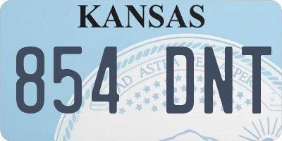 KS license plate 854DNT