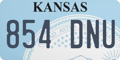 KS license plate 854DNU