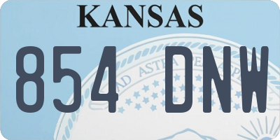 KS license plate 854DNW