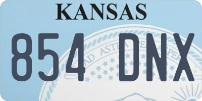 KS license plate 854DNX