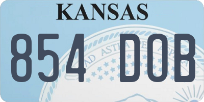 KS license plate 854DOB