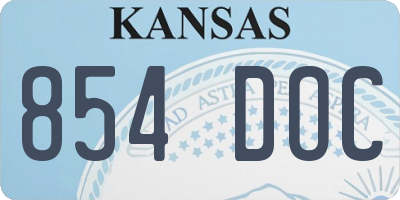 KS license plate 854DOC