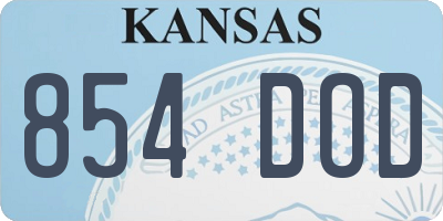 KS license plate 854DOD